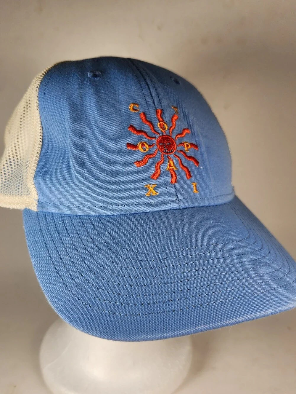 COTOPAXI Hat Cap Snapback Trucker Happy Day Sunshine Blue Mesh